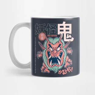 Funny Retro 90s Japanese Kawaii Oni Demon Yokai Mug